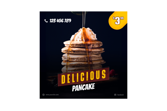 Delicious Pancake Instagram Template: Sweeten Your Feed