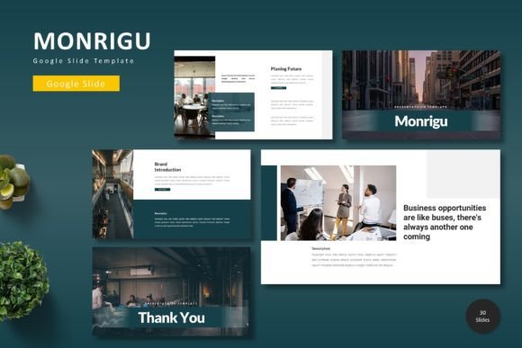 Monrigu - Google Slide Template: A Modern Design Asset for Visual Storytelling