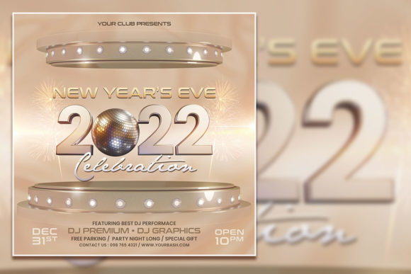 Sparkle Into the New Year: Your Gold Social Media Template